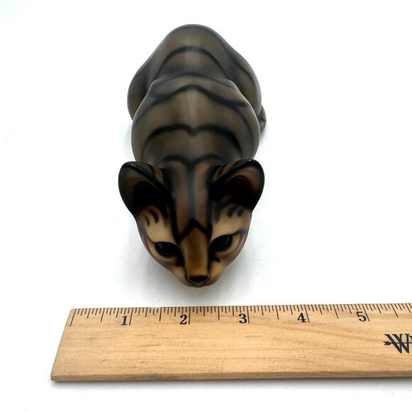 Midcentury Harvey Knox Porcelain Cat Life-Size Lifelike Signed 7-1/2" Kitten Cat - Picture 11 of 12